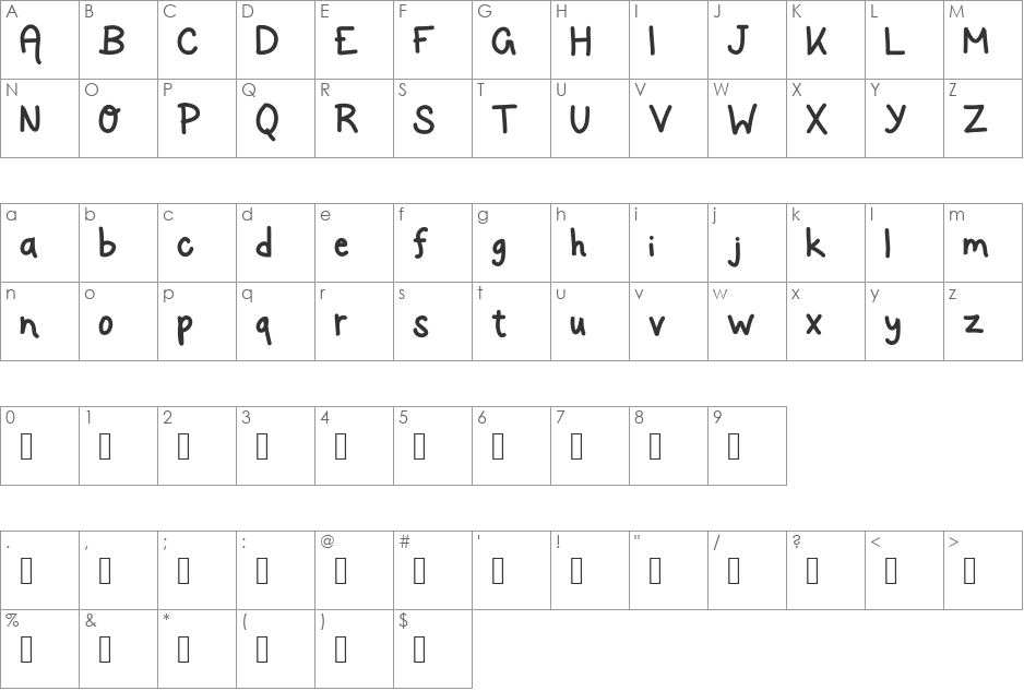 Rock Salmon font character map preview