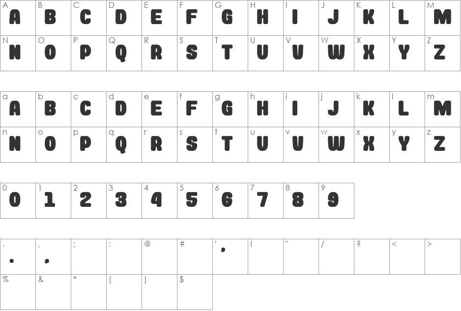 Rockin Record__G font character map preview
