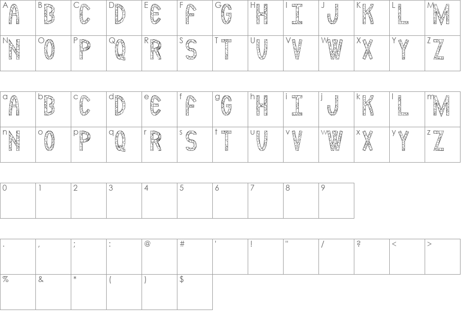 Rockmia St font character map preview