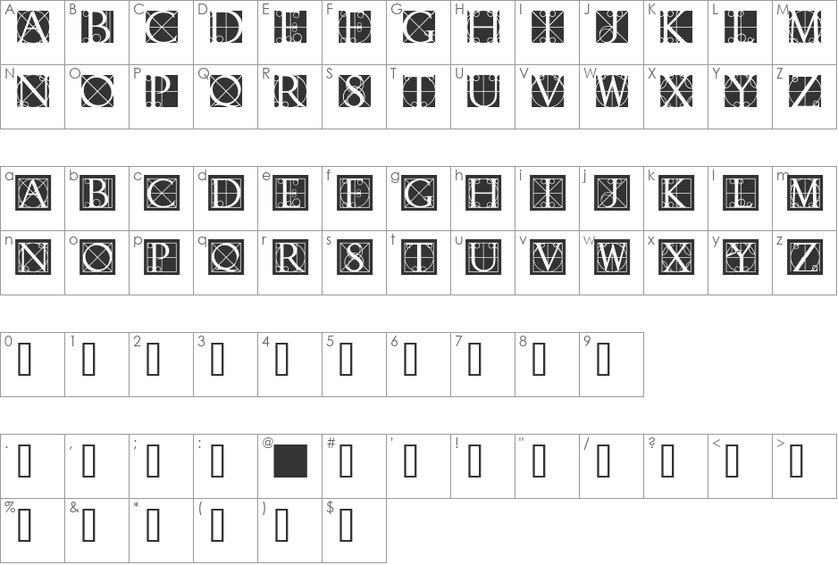 RodgauerOne font character map preview