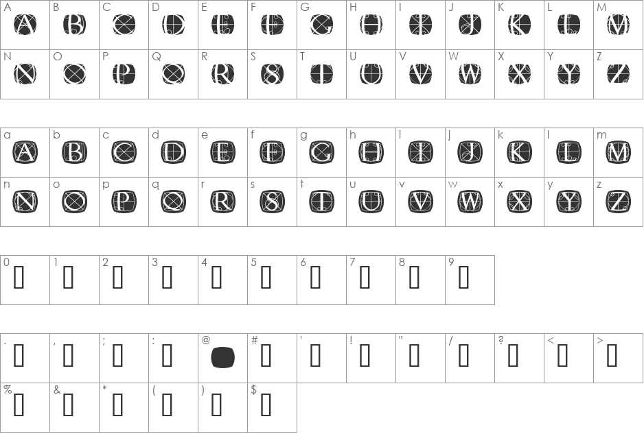 RodgauerOneRound font character map preview