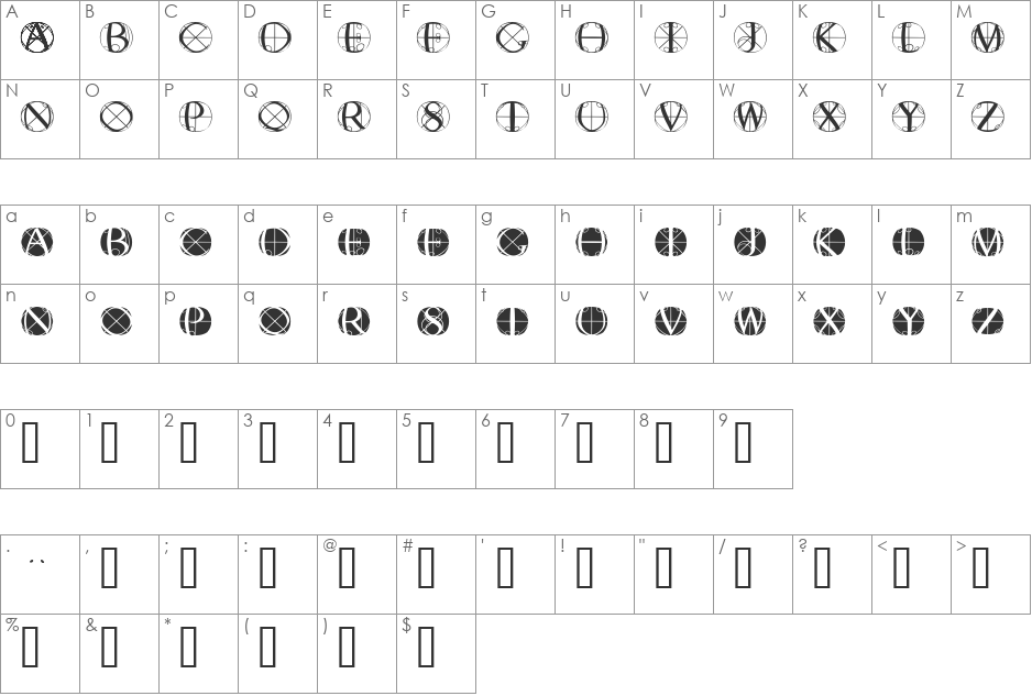 RodgauerTwoRounded font character map preview