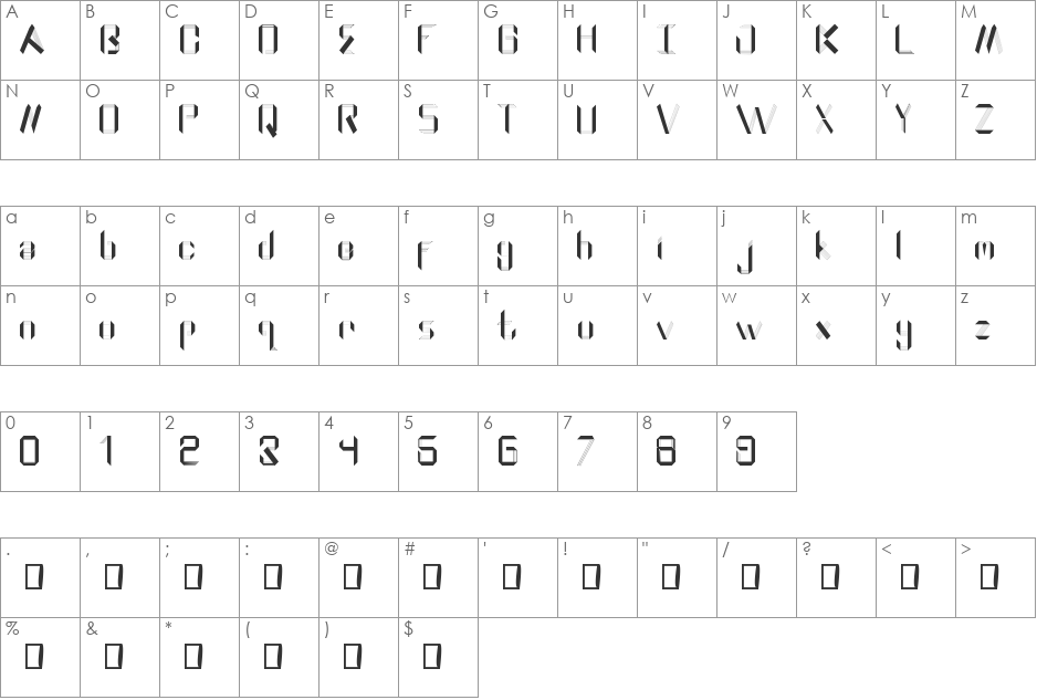 Rodriguez_GeometricPaper font character map preview
