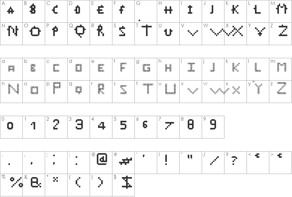 Rognon font character map preview
