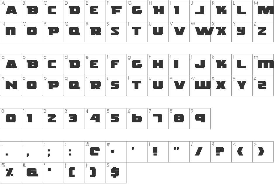 Rogue Hero Expanded font character map preview