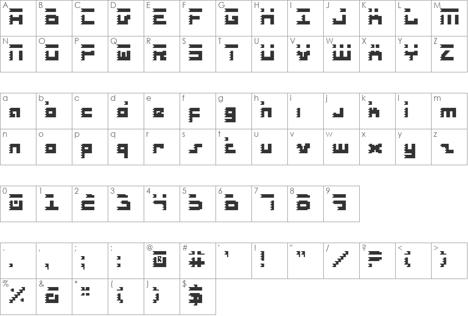Roid Rage Condensed font character map preview