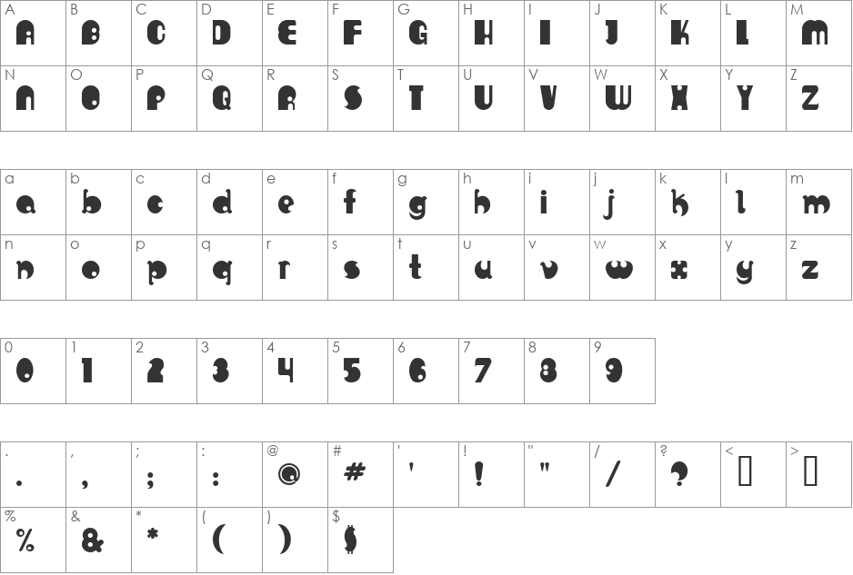 Rolipoli font character map preview