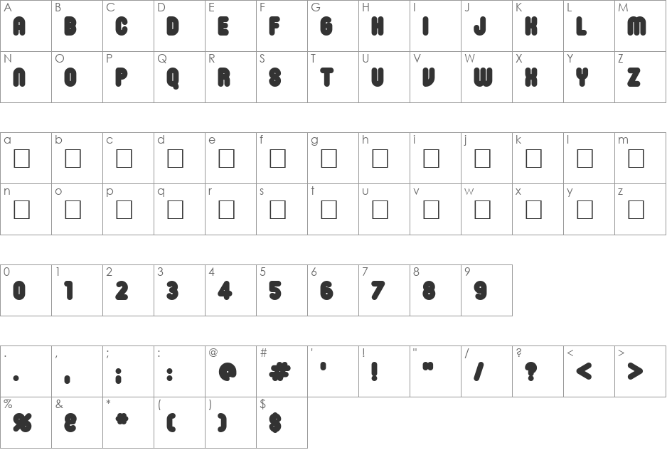 RonInset8 font character map preview