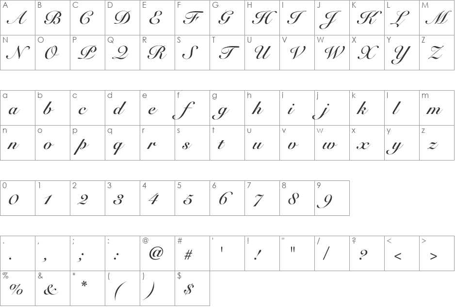 Rose Round Bold font character map preview