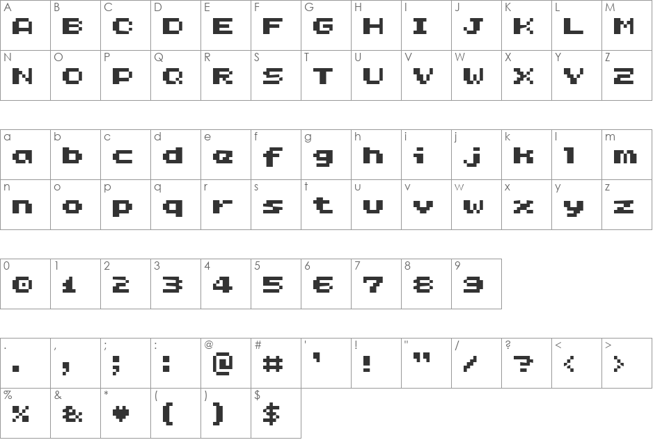 ROTORboy font character map preview