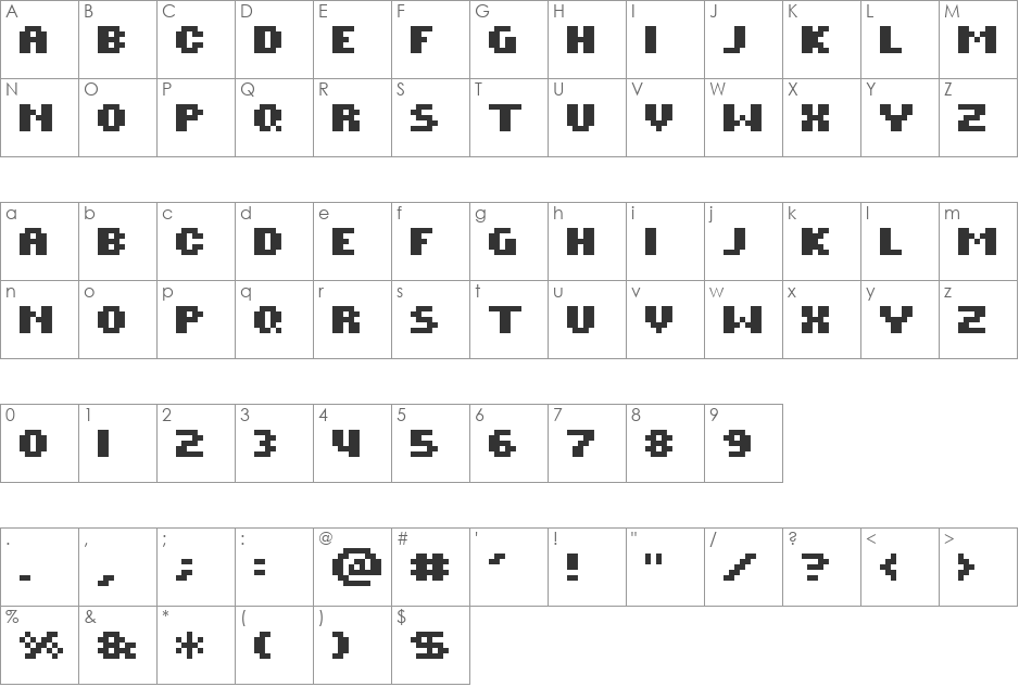 ROTORcap Bold font character map preview