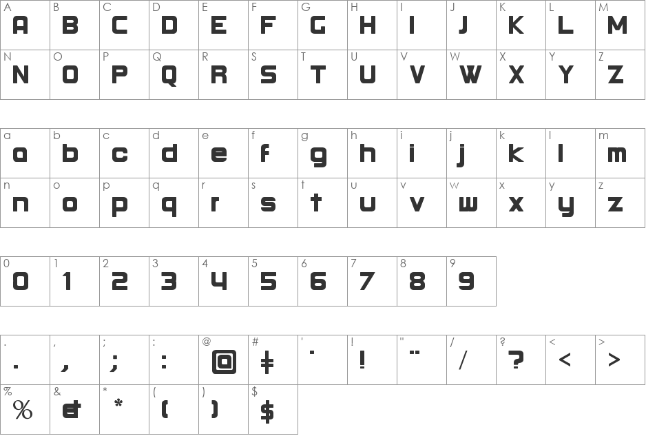 Round font character map preview