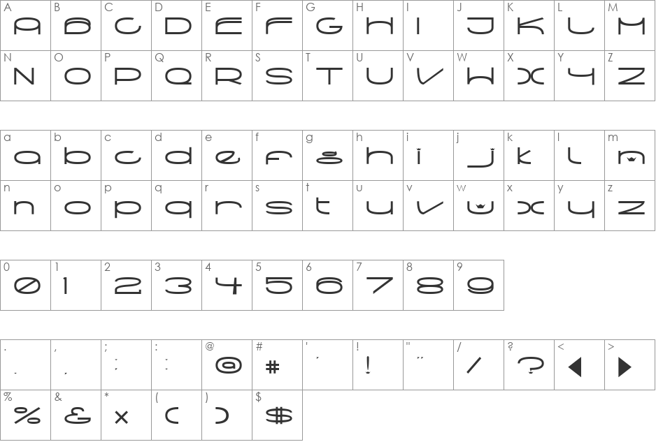 Round x LOVE Bold font character map preview