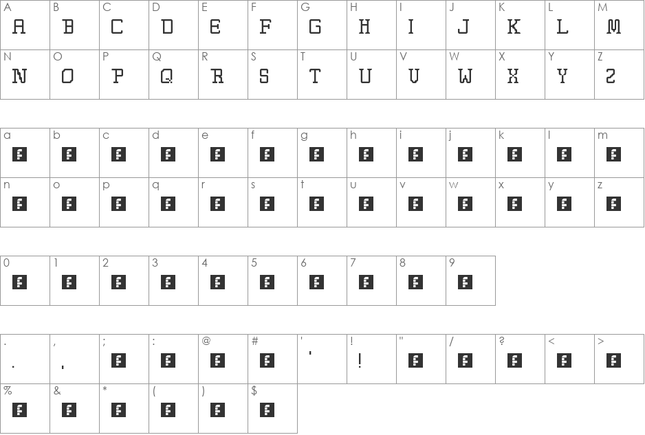 Rounded Troopers font character map preview