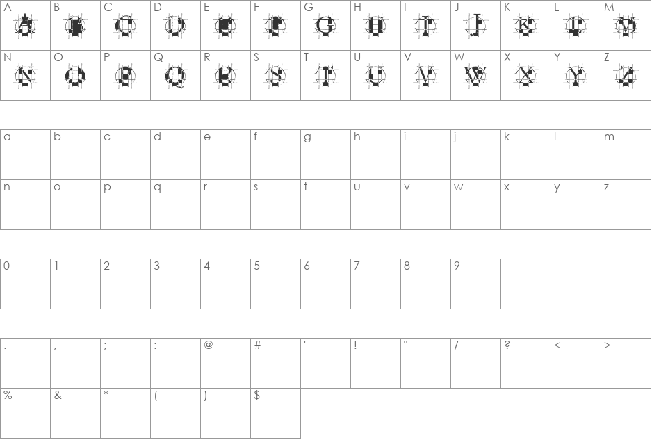 ROundGraph font character map preview