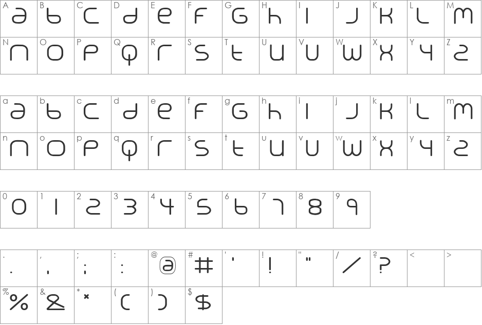 RoundSans font character map preview