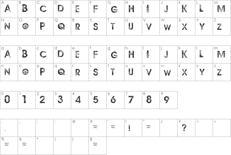 route 3 font character map preview