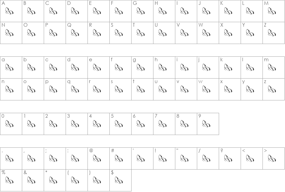 row font character map preview