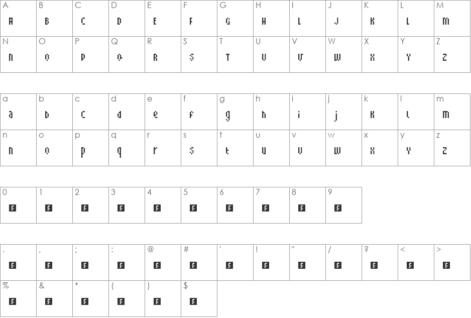 roxo font character map preview