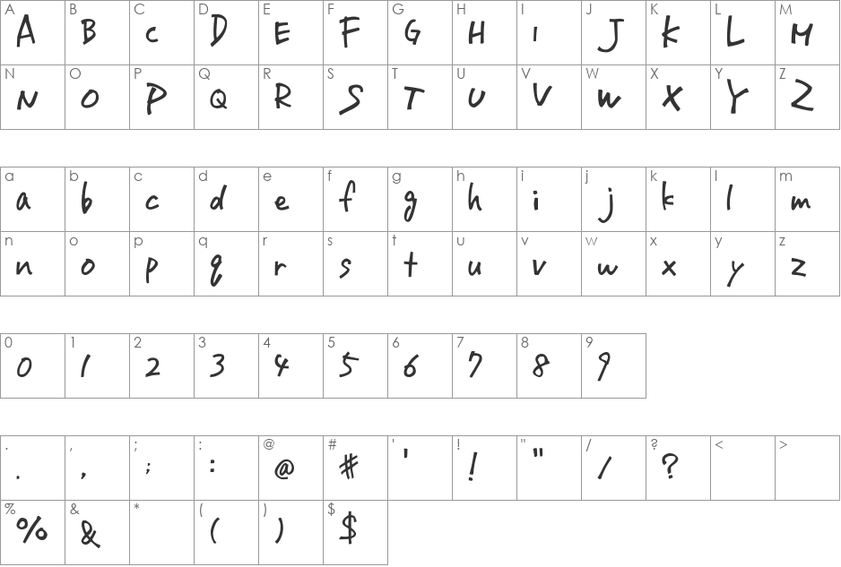 banana chips font character map preview