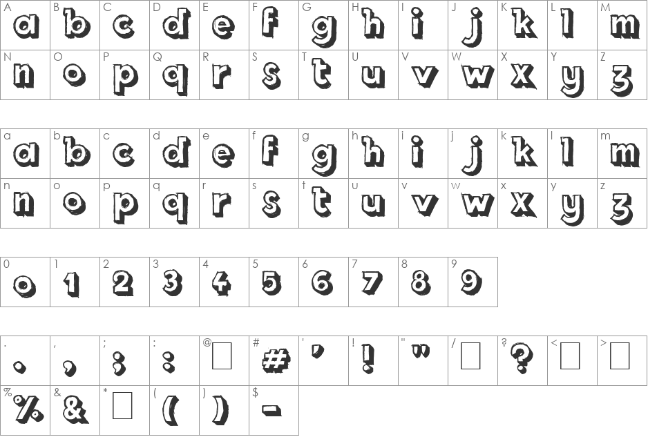 Royal Delight font character map preview