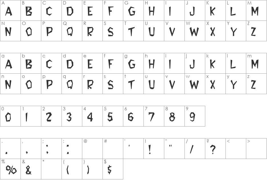 RSFlintFont font character map preview