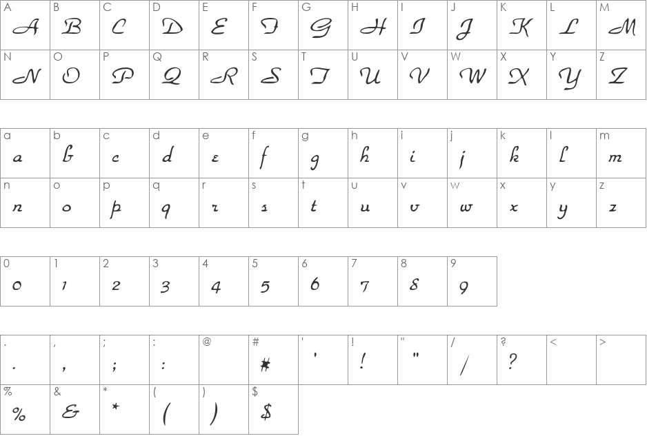 RSParkHaven font character map preview