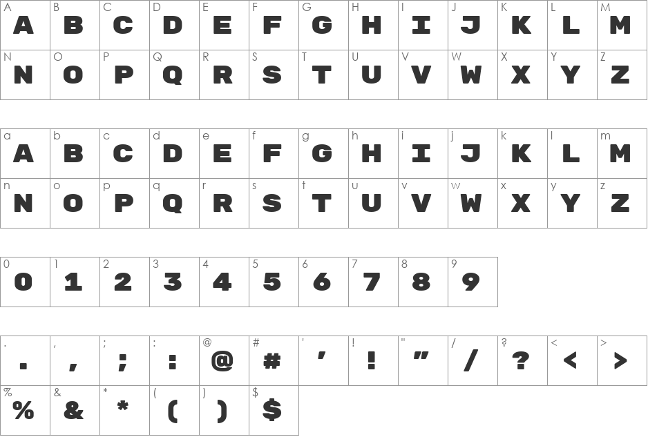 Rubik Mono One font character map preview