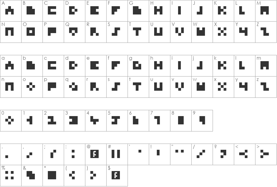 rubiktype font character map preview
