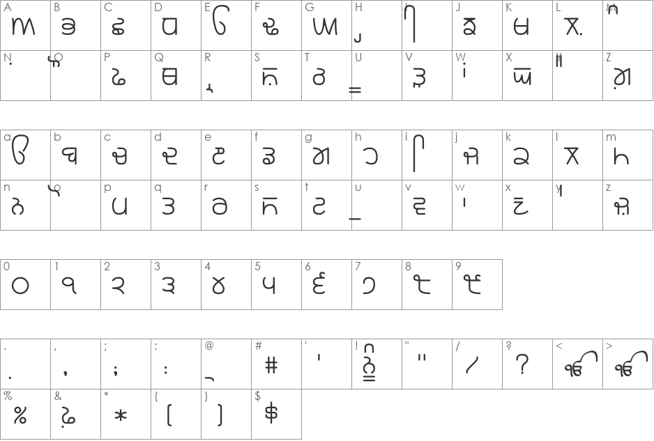 Rupe 4 Book font character map preview