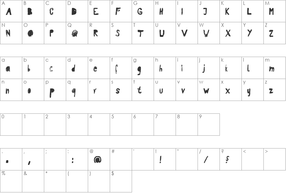 RvD_PATTERSON font character map preview