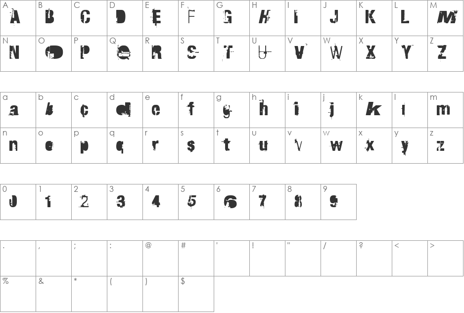 RvD_TRAKTORFAHRER font character map preview