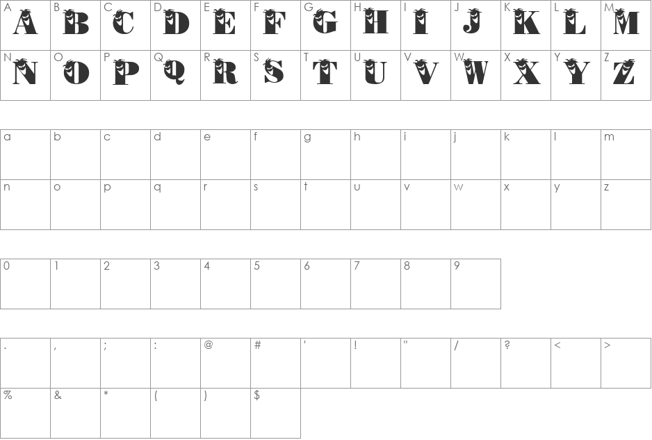 ryp_scarey font character map preview