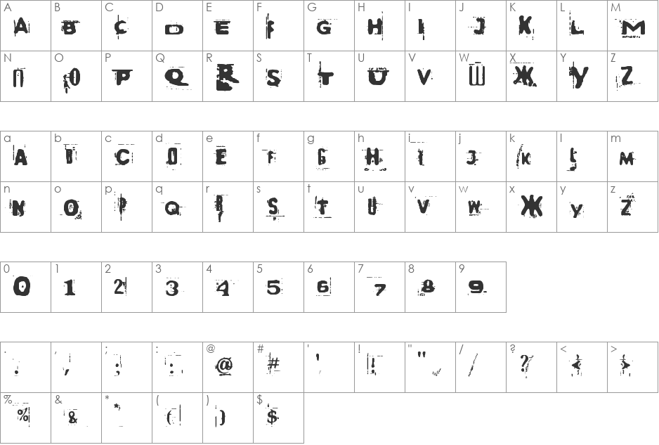 s'AWesome font character map preview