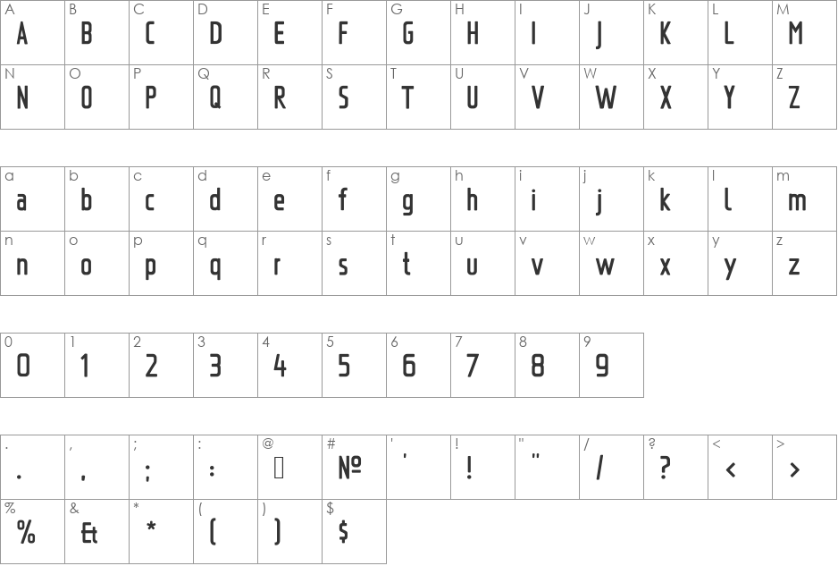 Saarland font character map preview