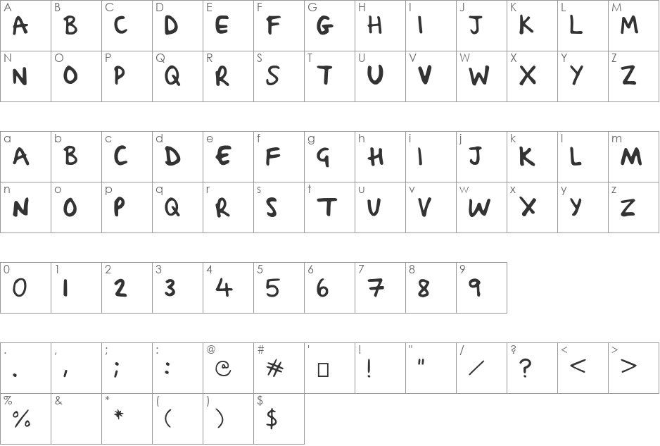 Sacha_Sharpie_2 font character map preview