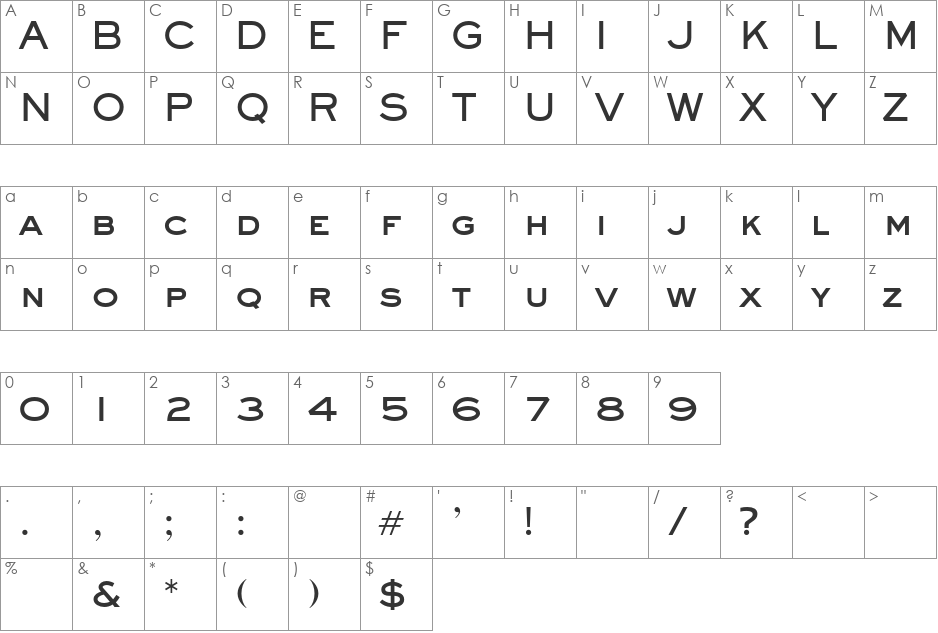 Sackers Gothic Heavy AT font character map preview