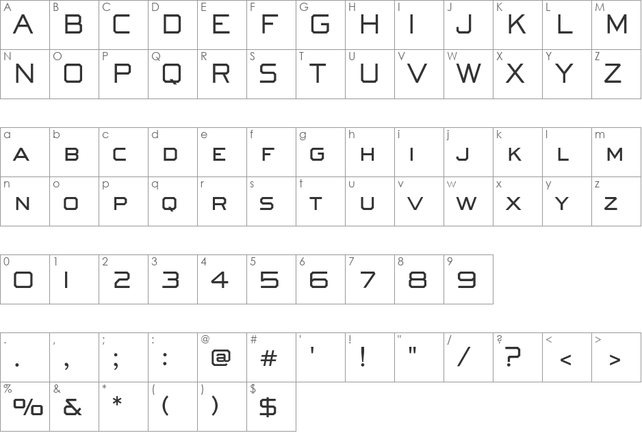 Sackers Gothic Std font character map preview