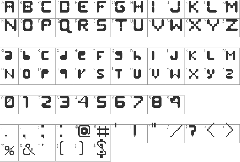 BANJJAK font character map preview