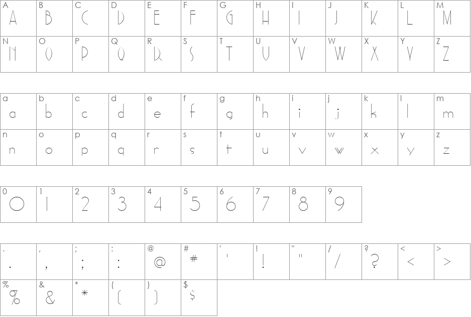 Sadelle font character map preview