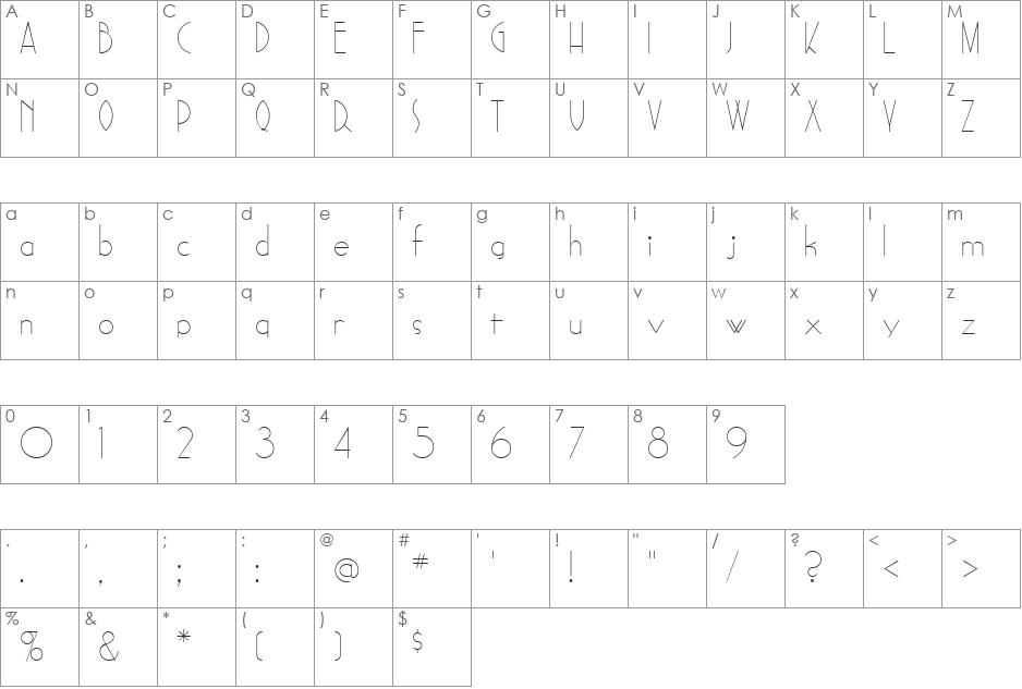 Sadelle font character map preview