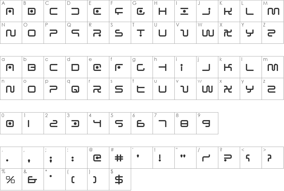 Sagan font character map preview