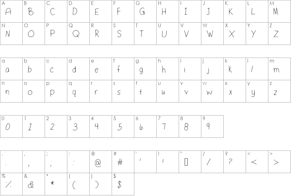 SaidItInASimpleWay font character map preview