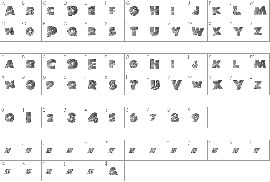 BanlieueDisco font character map preview