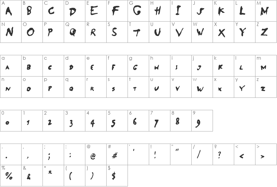 SaladeDeFruitsPomme font character map preview