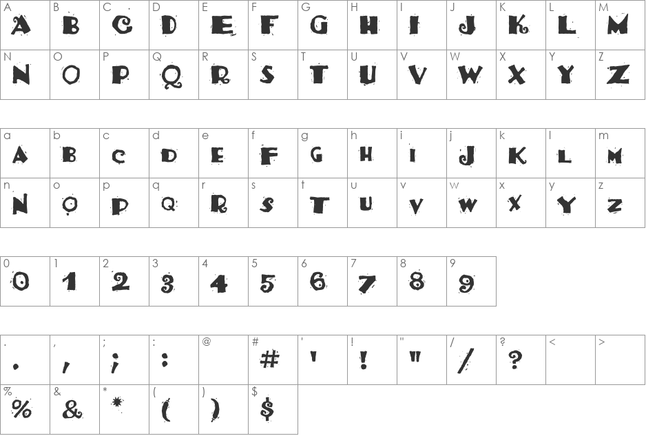Salsa font character map preview