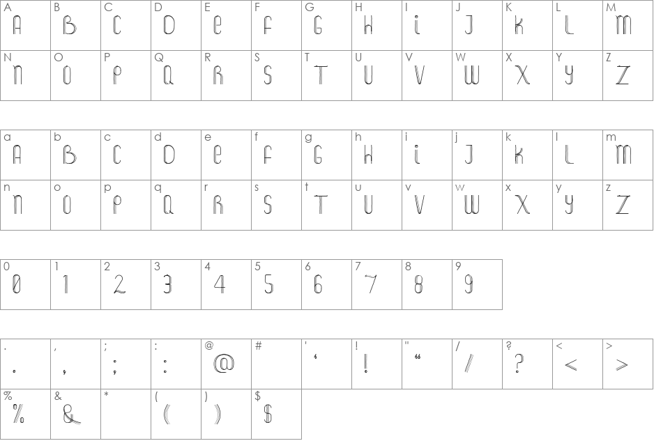 Salt font character map preview