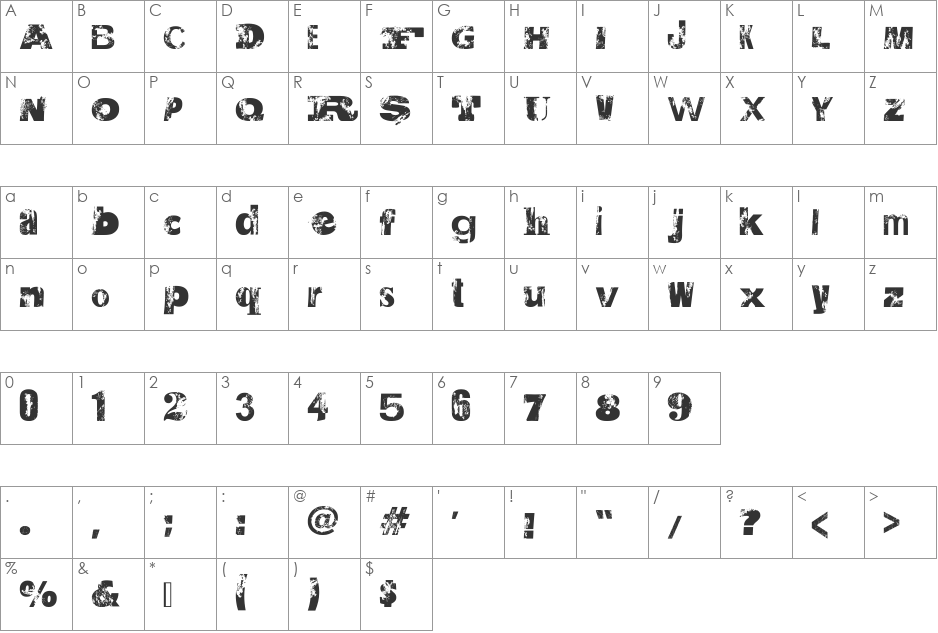 Saltpeter N Fungus font character map preview