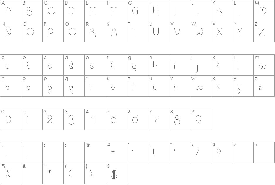 SaltTruckToTheStars font character map preview