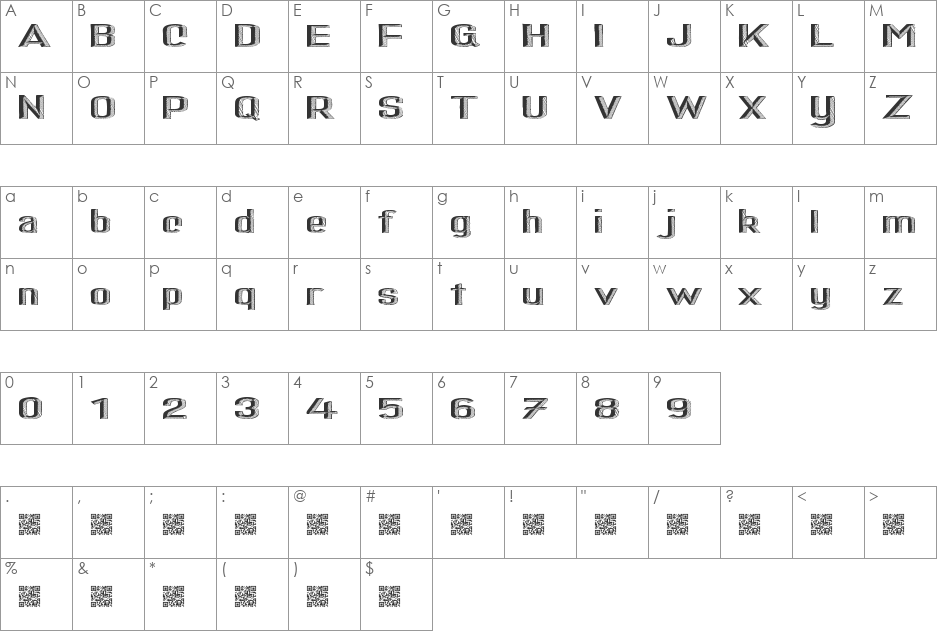 SaltyBeach font character map preview